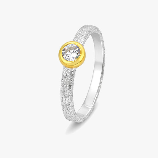 Sia Silver Two Tone Adjustable Ring