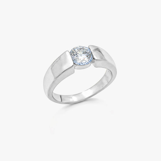 Kira Silver Diamond Adjustable Ring