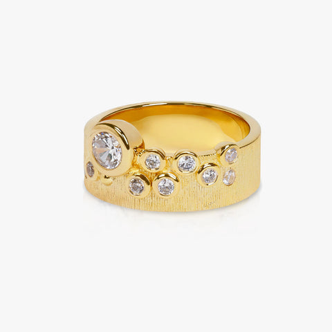 Ora Silver Diamond Adjustable Ring