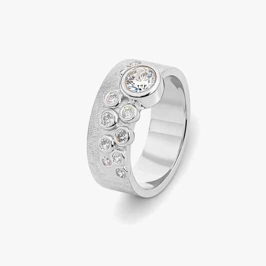 Ora Silver Diamond Adjustable Ring