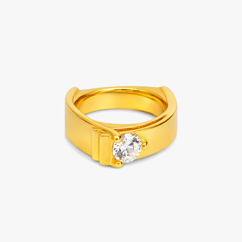 Joe Silver Diamond Adjustable Ring
