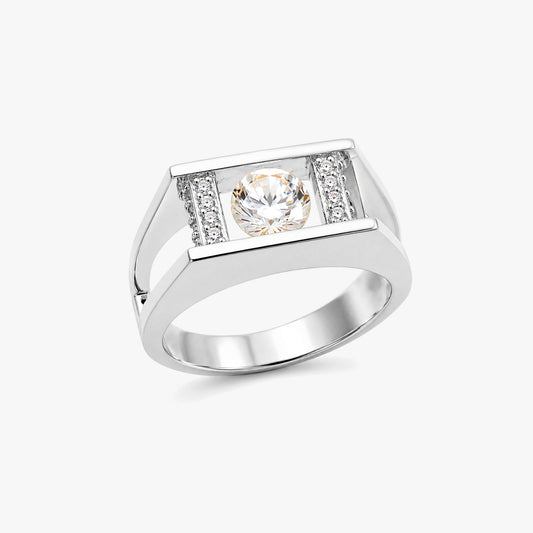 Siya Silver Diamond Adjustable Ring