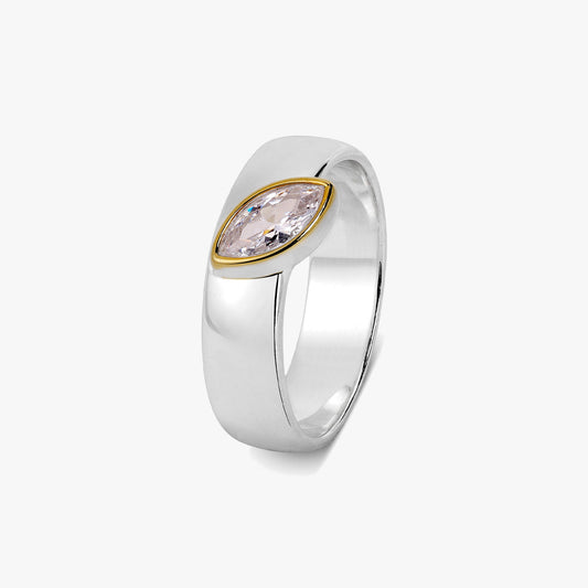 Eden Two Tone Diamond Adjustable Ring