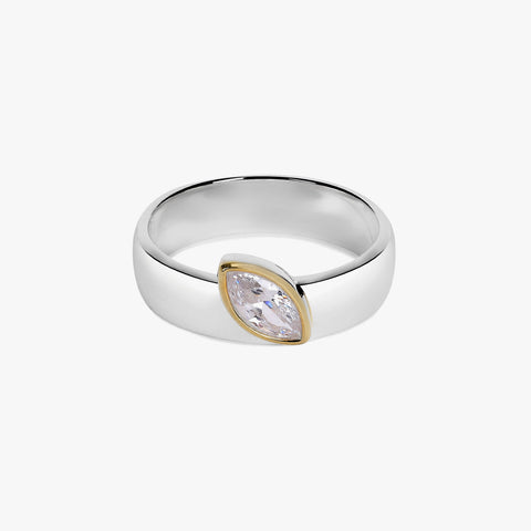 Eden Two Tone Diamond Adjustable Ring
