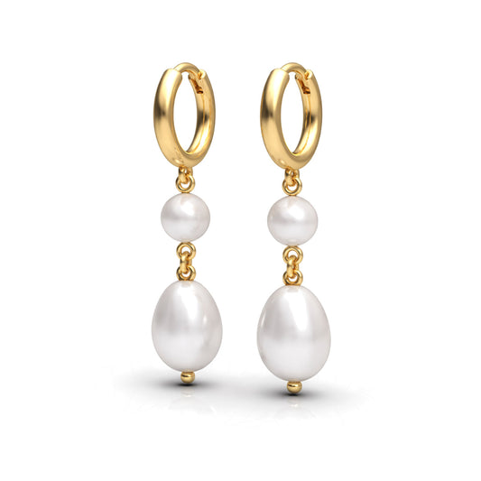 Anna Silver Dangle Pearl Earrings