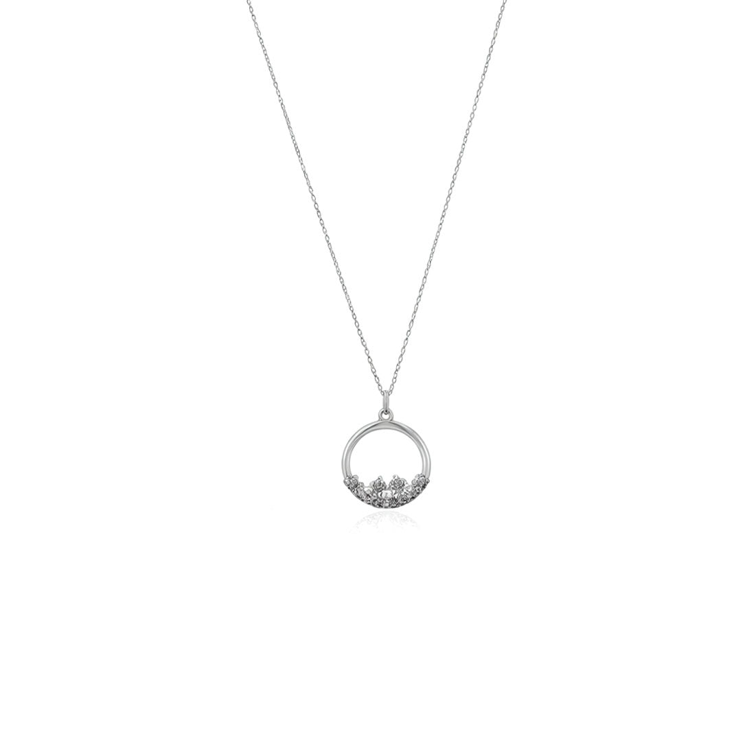 Ava Sterling Silver White Cubic Zirconia Necklace