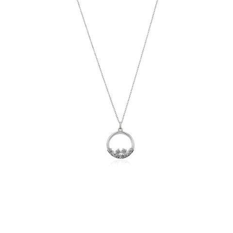 Ava Sterling Silver White Cubic Zirconia Necklace