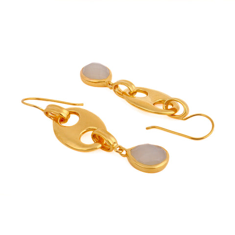 Sia Silver Moon Stone Earrings