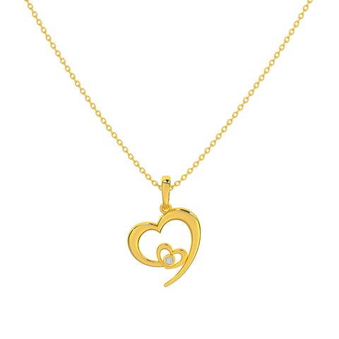 Bely Silver Heart Zirconia Necklace
