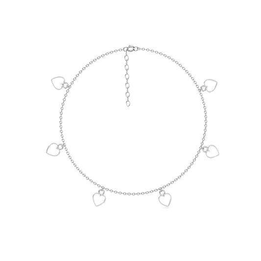 Qeya Silver Heart Anklet
