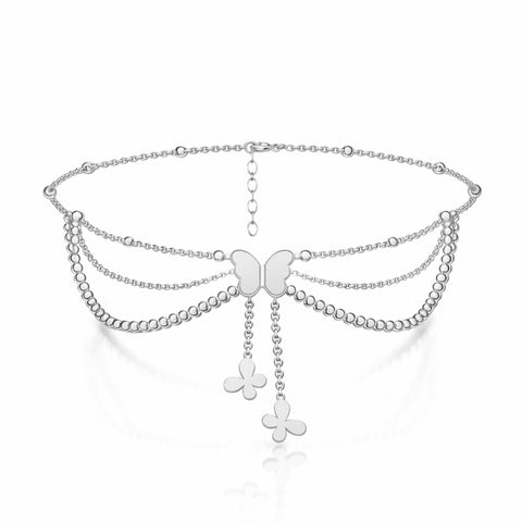 Bysa Silver Butterfly Anklet