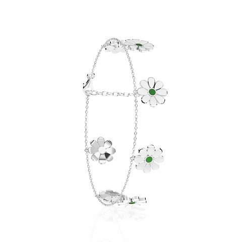 Arna Silver Floral Anklet