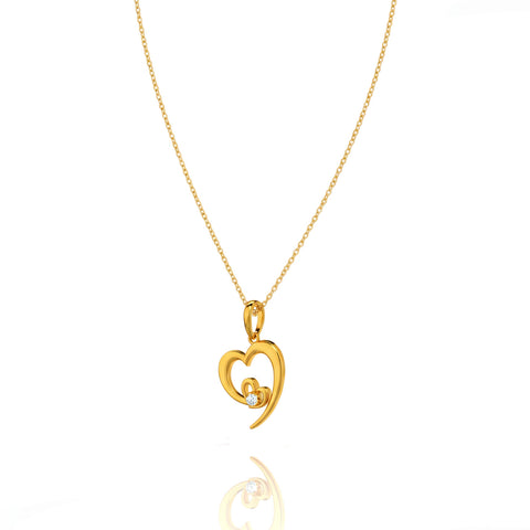 Bely Silver Heart Zirconia Necklace