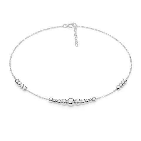 Nova Silver Beads Anklet