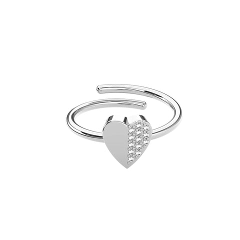 Meya Silver Heart Adjustable Ring