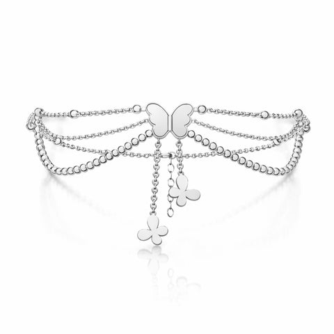 Bysa Silver Butterfly Anklet