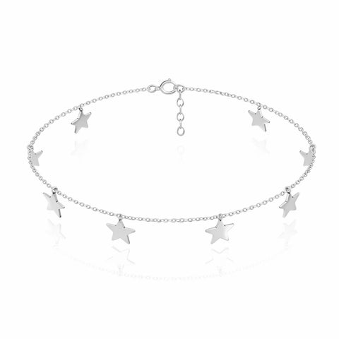 Aela Silver Star Anklet