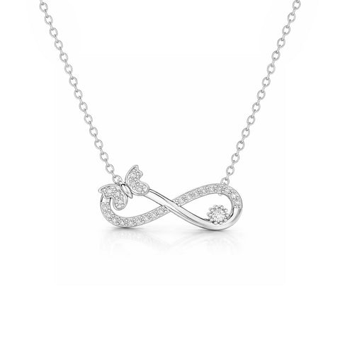 Dami Silver Zirconia Infinity  Necklace