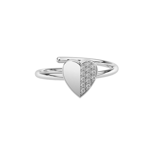 Meya Silver Heart Adjustable Ring