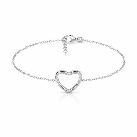 Euni Silver Heart Bracelet