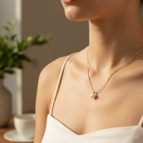 Zuri Silver Pearl Necklace