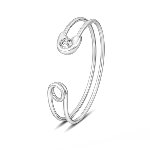 Mira Silver Cuff Bangle