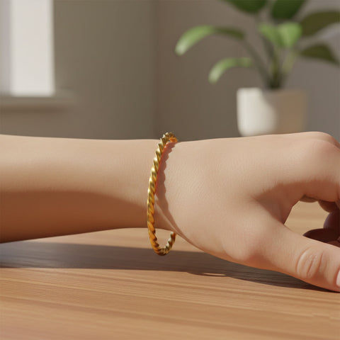 Ruby Silver Bangle Bracelet