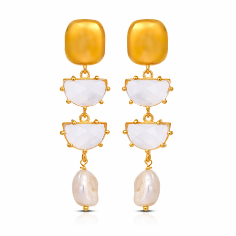 Sia Silver Crystal Earrings