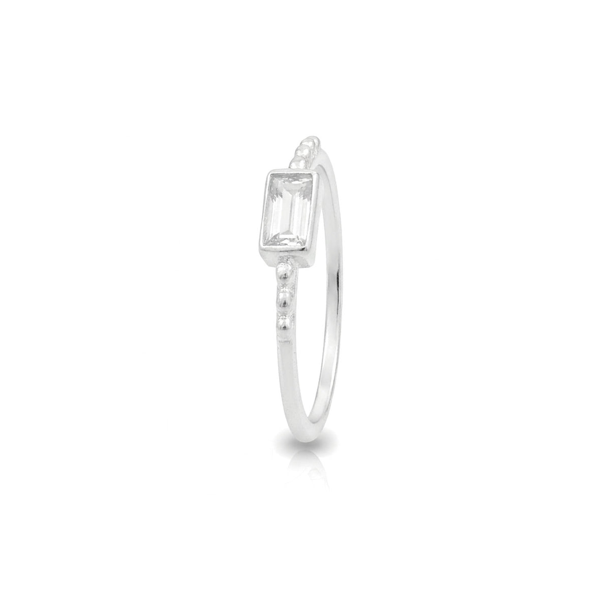 Mia Sterling Silver White Cubic Zirconia Ring
