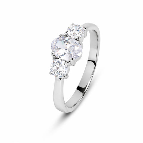 Lyn Silver Diamond Adjustable Ring