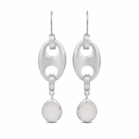 Sia Silver Moon Stone Earrings