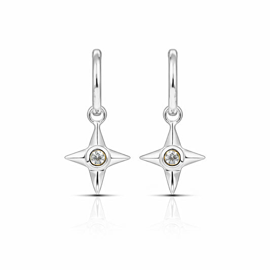 Aya Silver Star Earrings