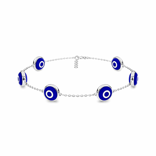 Taro Silver Evil Eye Anklets