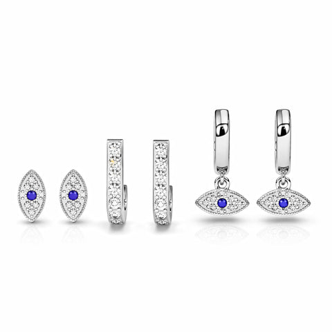 Demi Silver Earrings Set