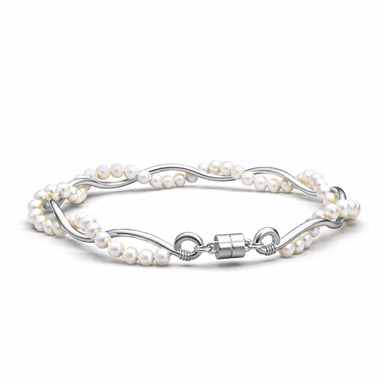 Evelyn Silver Pearl Bracelets