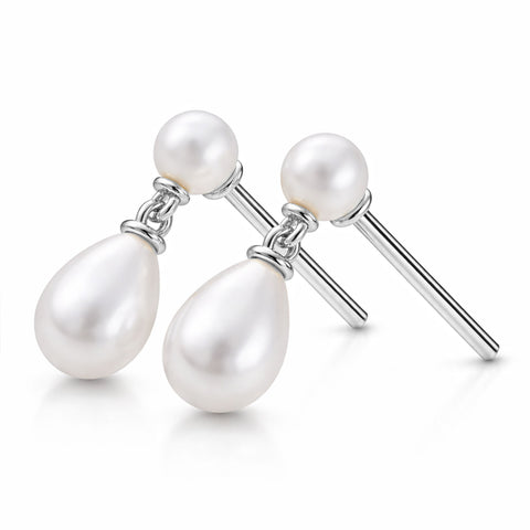 Ayla Silver Pearl Earrings