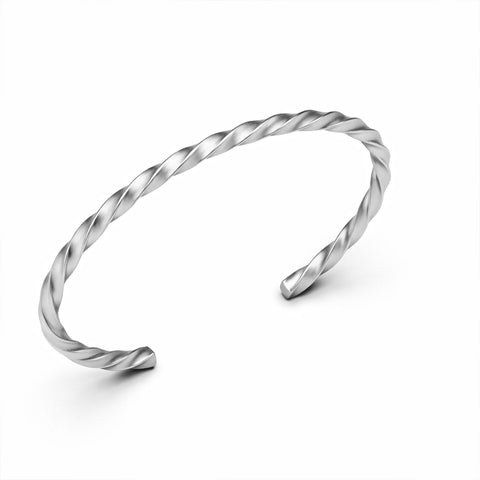 Ruby Silver Bangle Bracelet