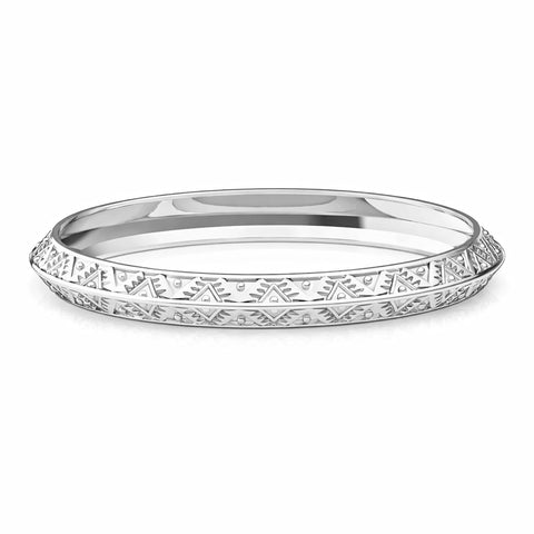Ruby Silver Elegant Bangle