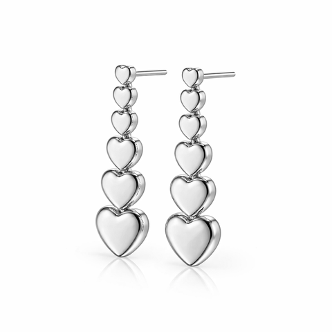 Veda Silver Heart Earrings