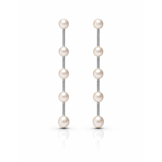 Anna Silver Round Pearl Earrings