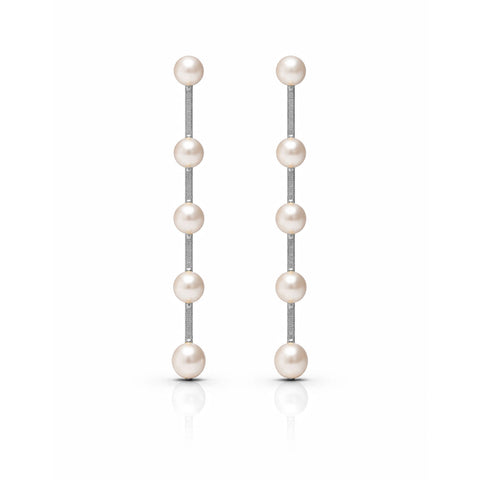 Anna Silver Round Pearl Earrings