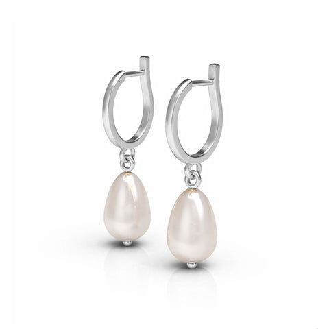 Nora Silver Drop Pearl Earring