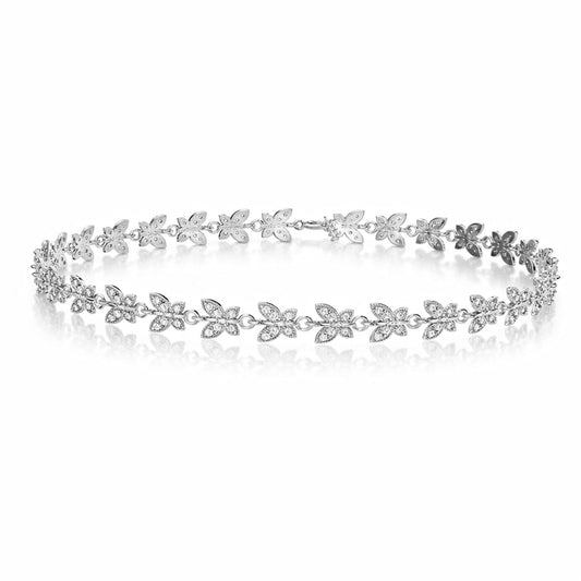 Quni Silver Butterfly Zirconia Anklet
