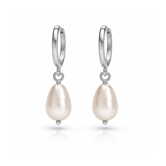 Nora Silver Drop Pearl Earring