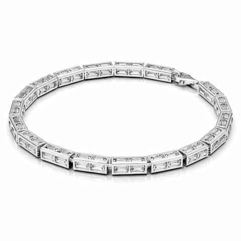 Cyan Silver Zirconia Bracelet