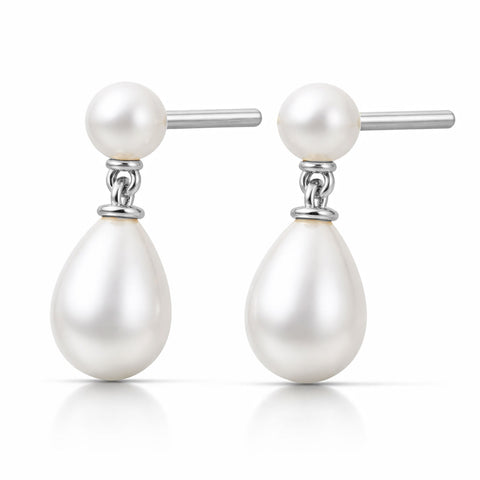 Ayla Silver Pearl Earrings