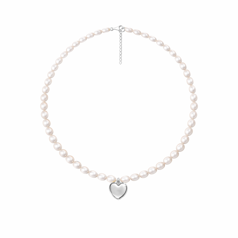 Lyra Silver Heart Necklace