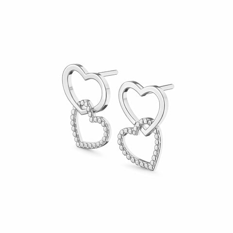 Lira Silver Heart Earrings