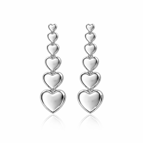 Veda Silver Heart Earrings
