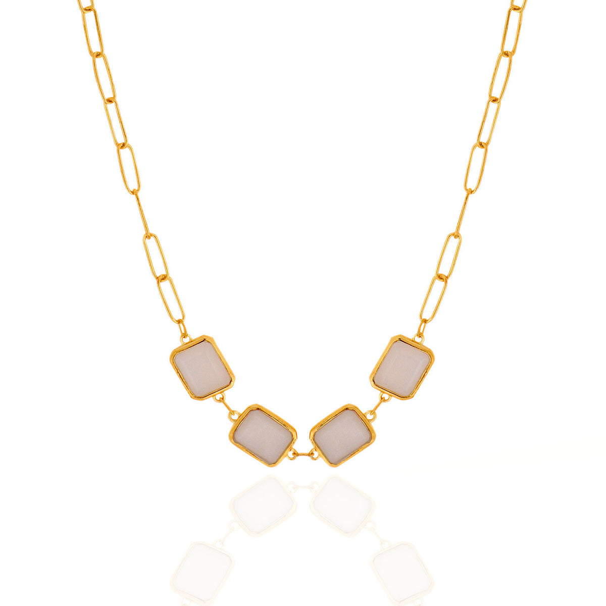 Bria Silver Moon Stone Necklace